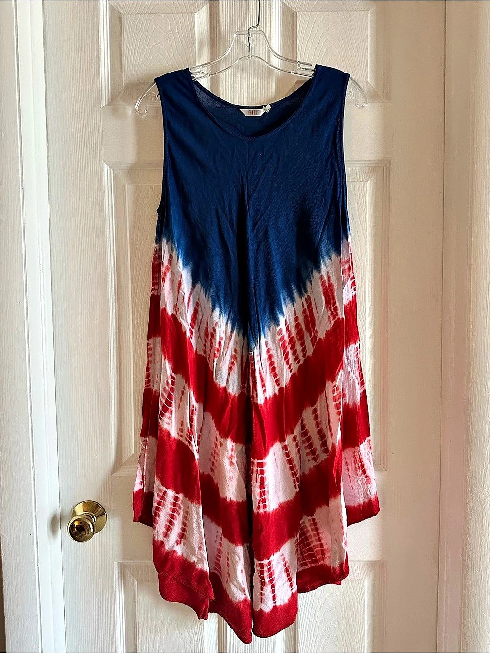Kaktus Tie-Dye Red & Blue Sundress, Beach / Swimsuit Cover-Up